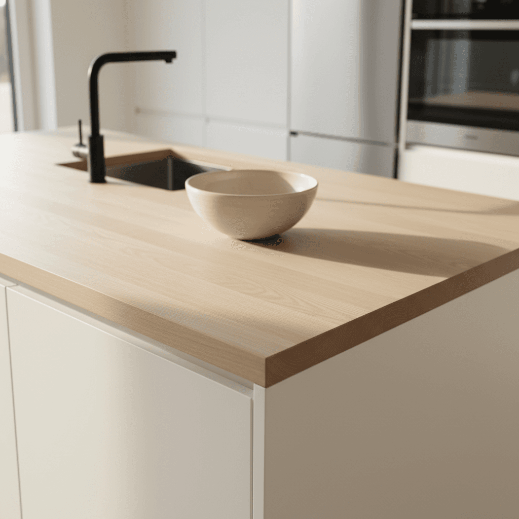 Freshly installed kitchen sink with stainless steel finish and stone countertop